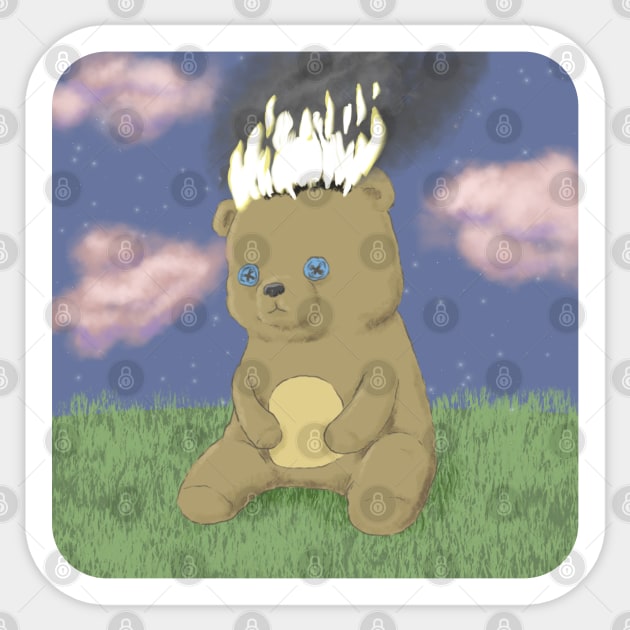 Teddy Bear Immolation Sticker by CastleofKittens